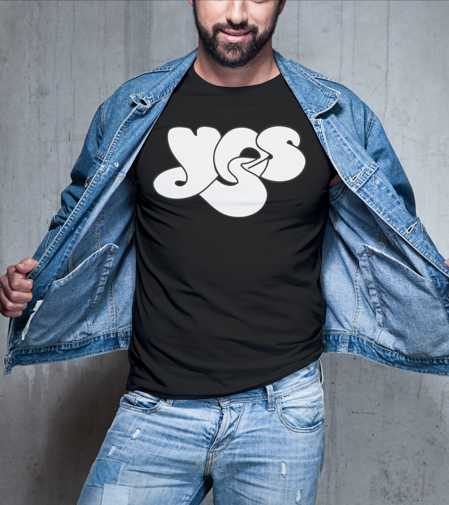 Yes Band Iconic Logo White Bubble Letters T-Shirt
