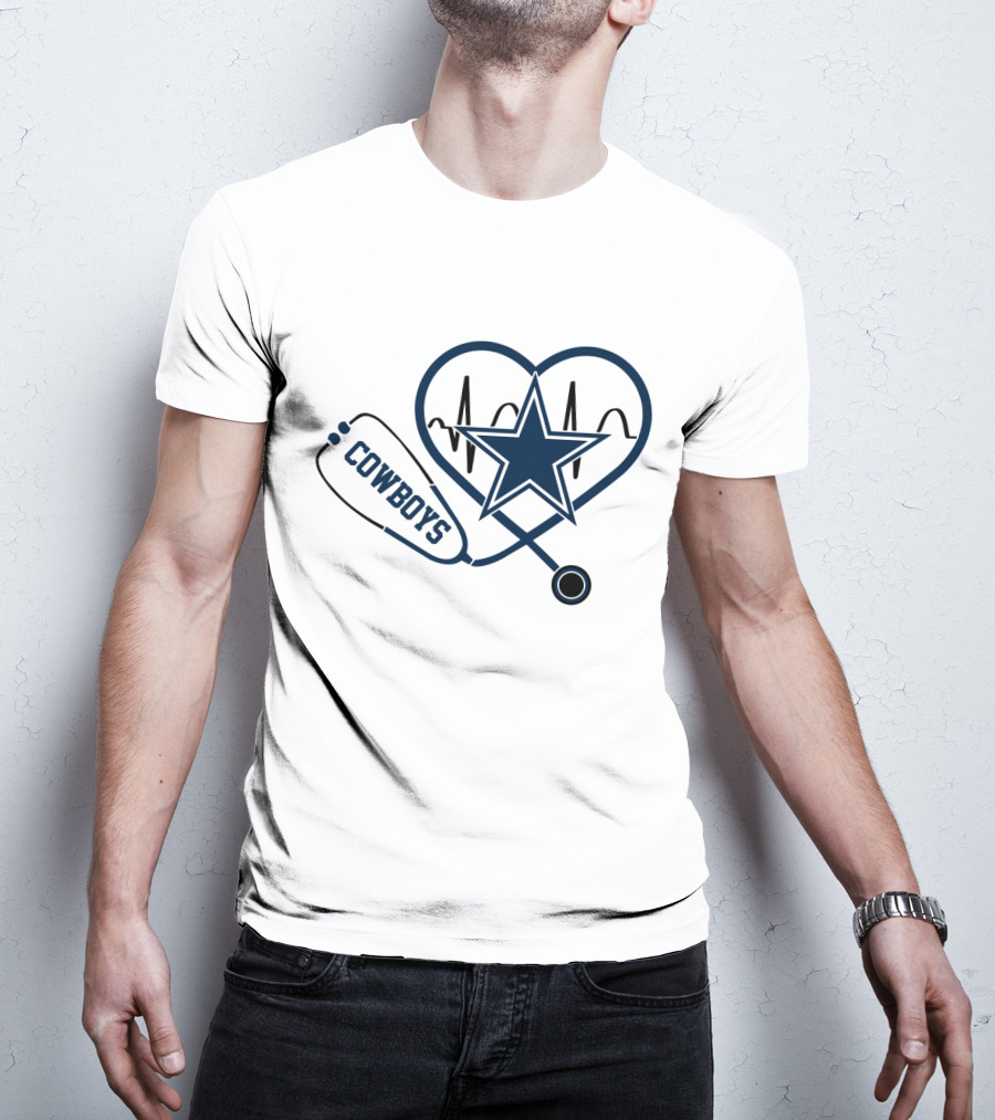 Cowboys Heartbeat Stethoscope Star T-Shirt