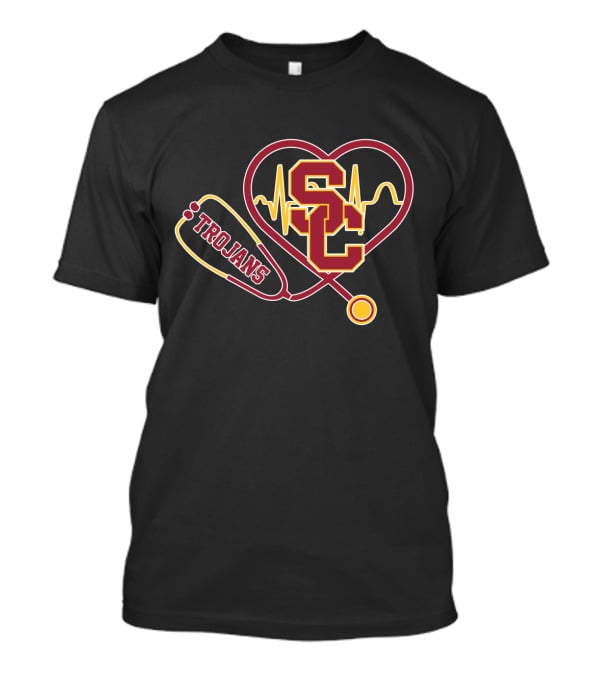 USC Trojans Heartbeat Stethoscope T-Shirt