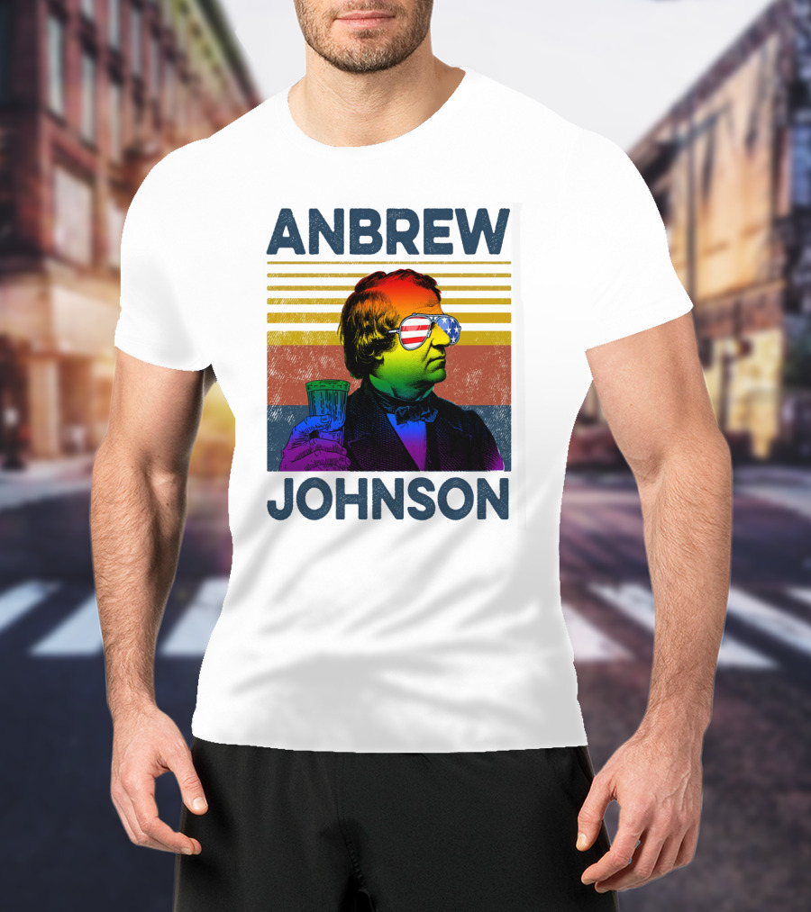 Anbrew Johnsons Pride Rainbow Sunglasses Beer Drink T-Shirt