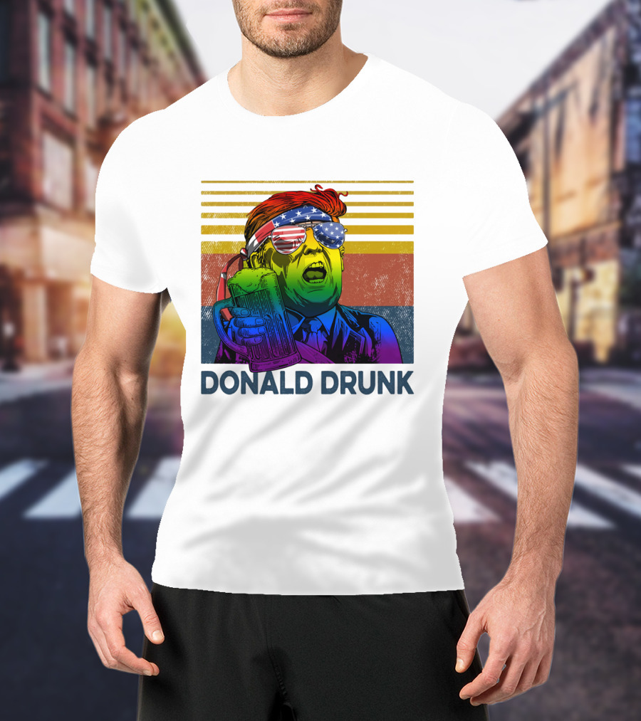 Donald Drunk Vintage Style Patriotic Beer Lover T-Shirt