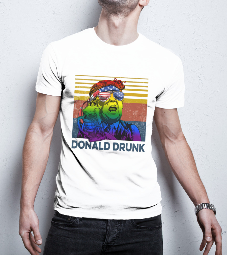 Donald Drunk Vintage Style Patriotic Beer Lover T-Shirt
