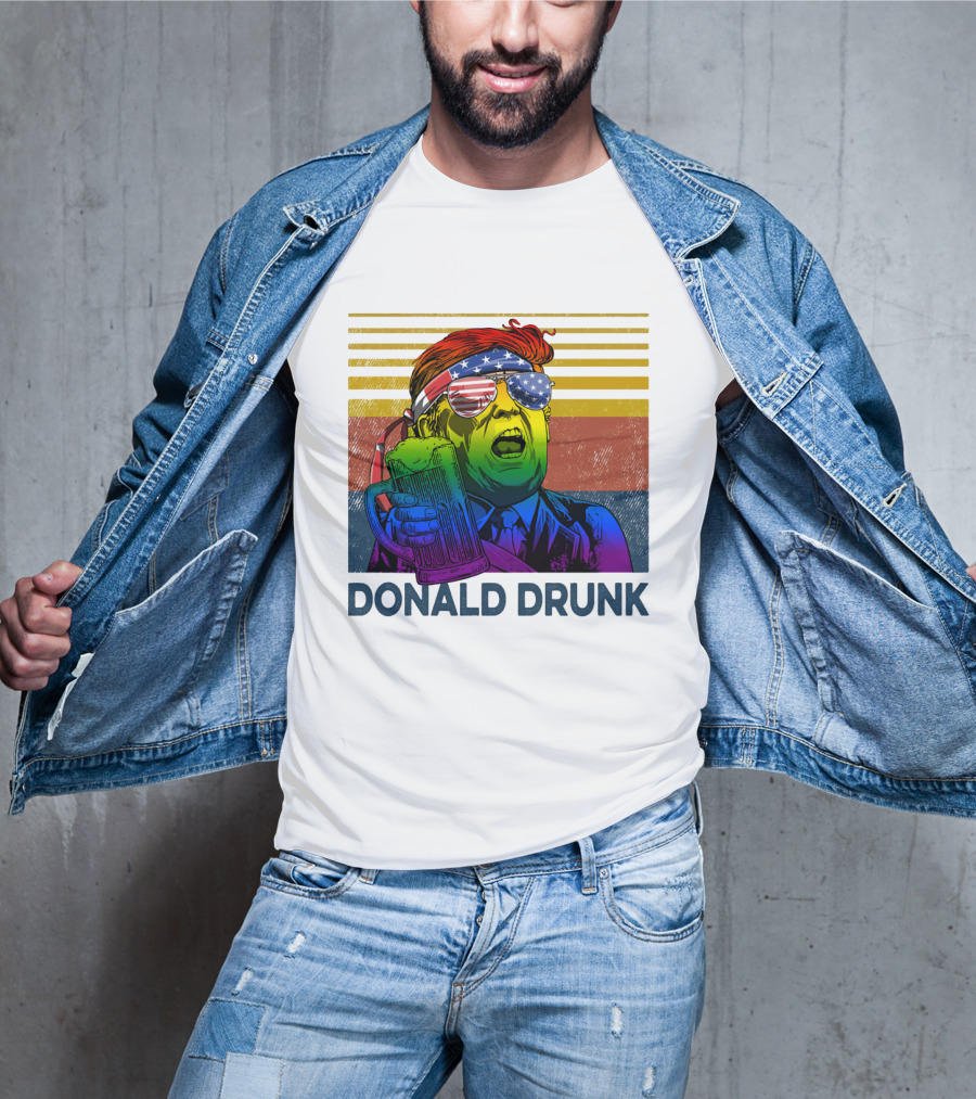Donald Drunk Vintage Style Patriotic Beer Lover T-Shirt