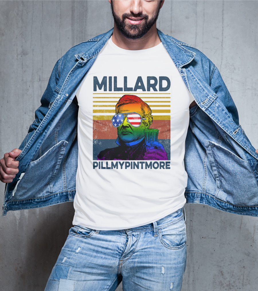 Millard Pillmypintmore Rainbow Flag American Sunglasses Beer T-Shirt