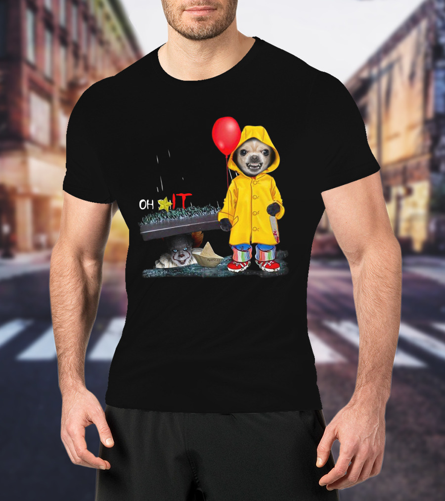 Oh ★IT ChihuahuaDs Raincoat Red Balloon Pennywise Sewers T-Shirt