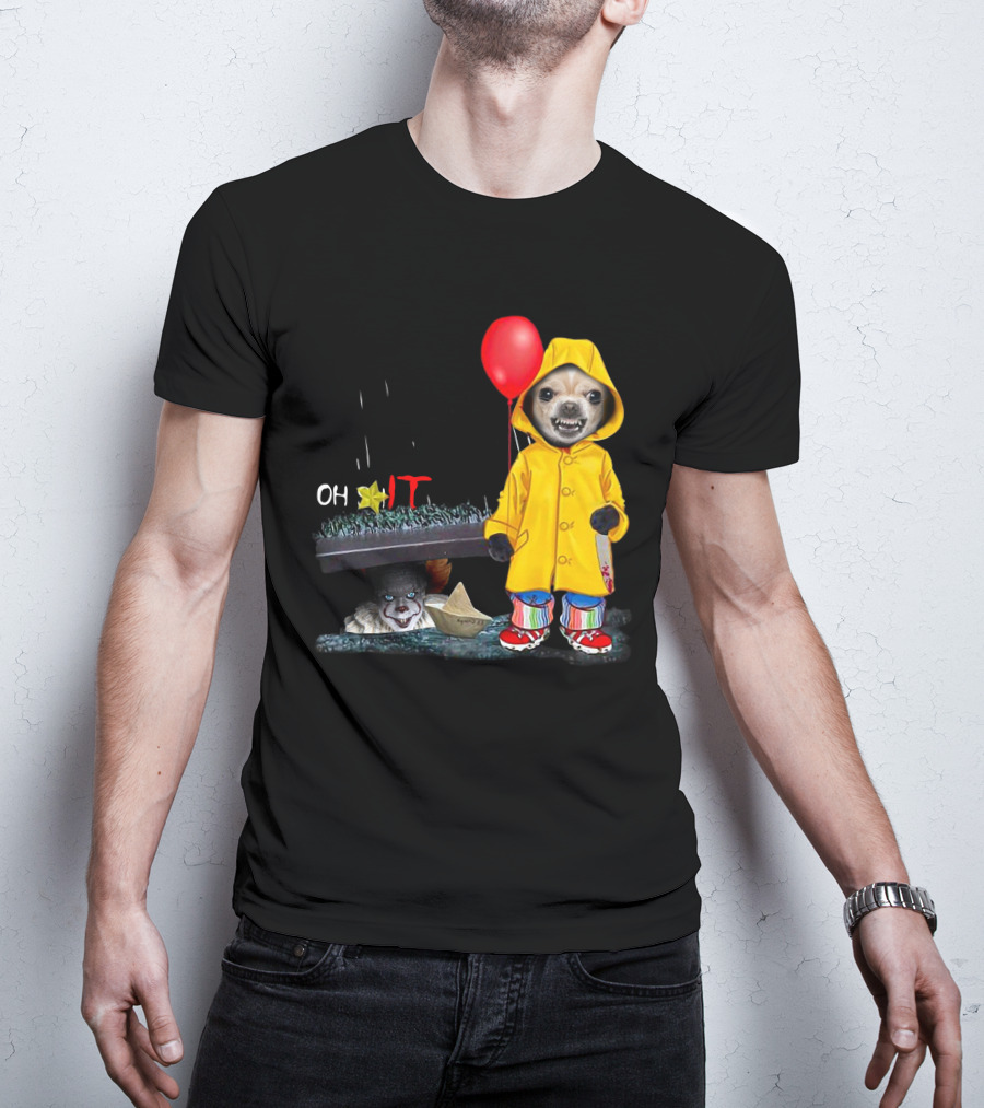 Oh ★IT ChihuahuaDs Raincoat Red Balloon Pennywise Sewers T-Shirt