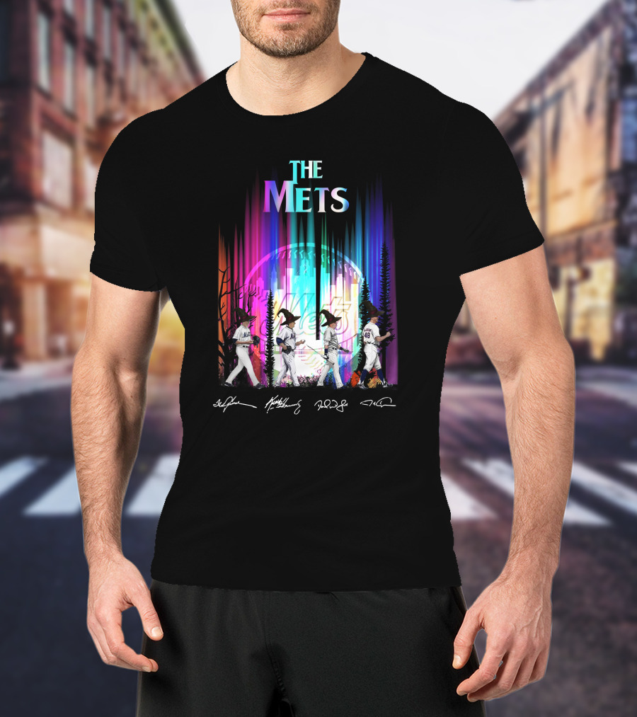 The Mets Neon Forest Baseball Player Walk With Signatures T-Shirt