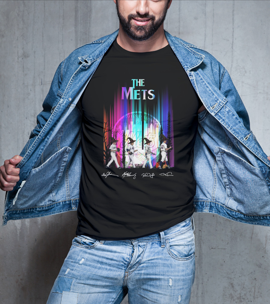 The Mets Neon Forest Baseball Player Walk With Signatures T-Shirt