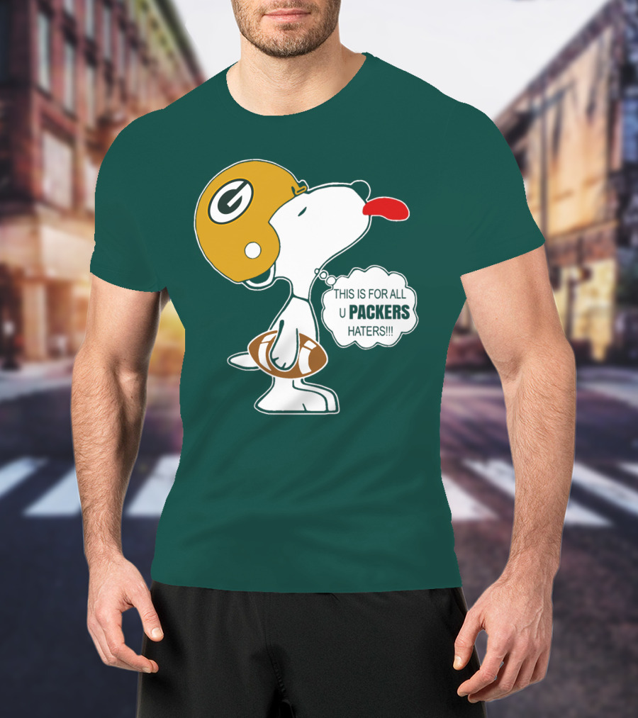 Green Bay Packers Snoopy Helmet Football Packers Haters T-Shirt