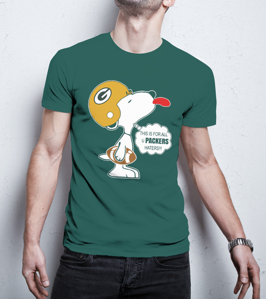 Green Bay Packers Snoopy Helmet Football Packers Haters T-Shirt