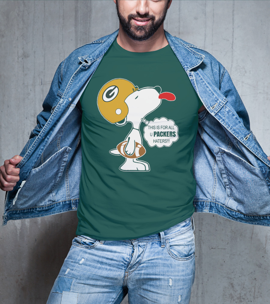 Green Bay Packers Snoopy Helmet Football Packers Haters T-Shirt