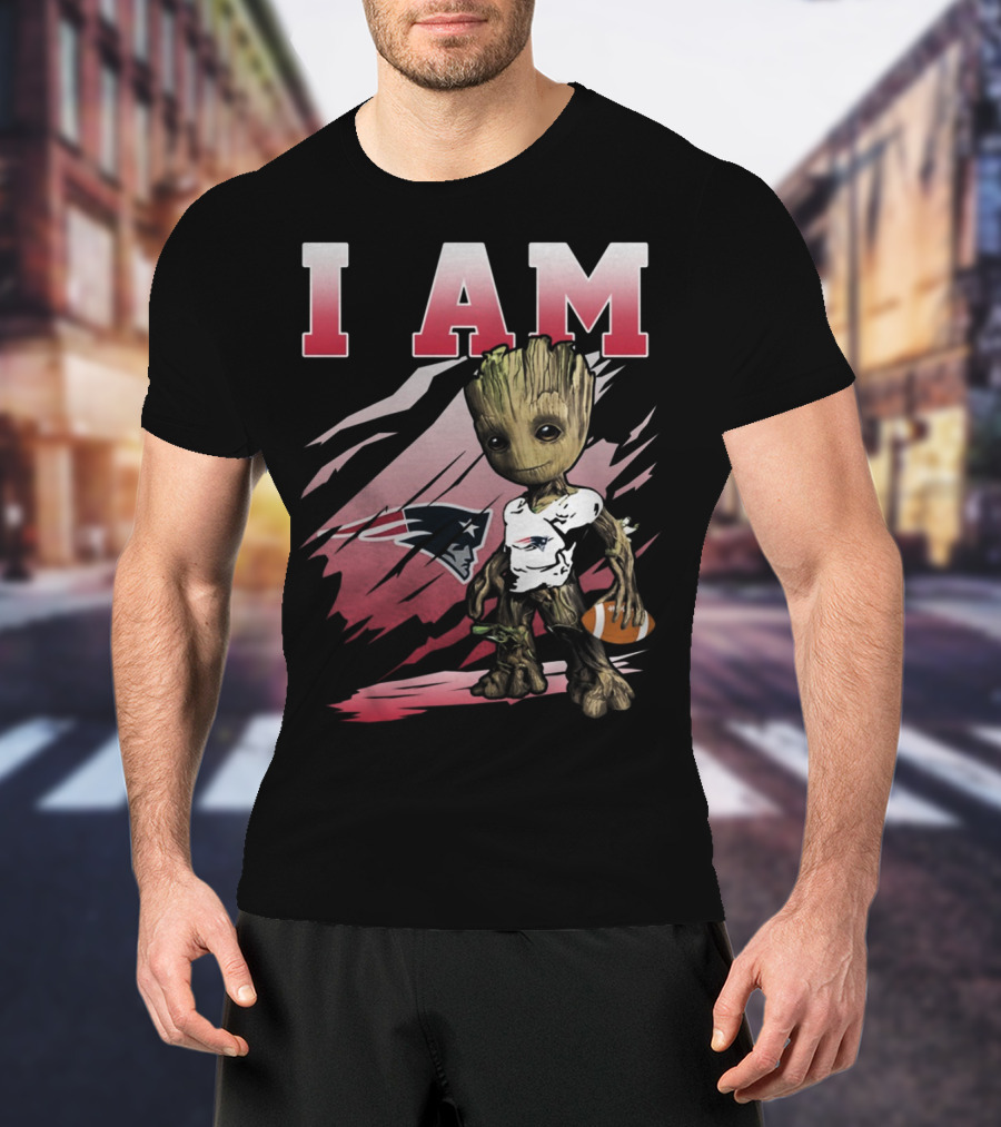 I Am New England Patriots Football Groot T-Shirt