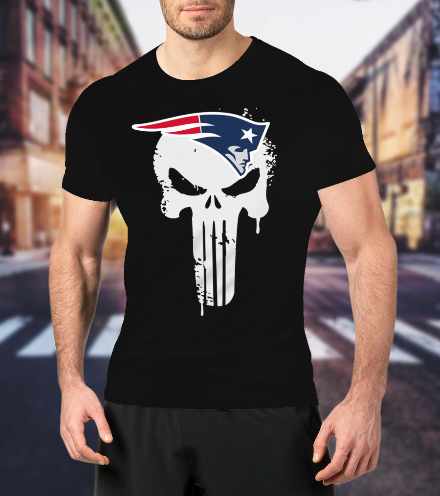 New England Patriots Punisher Skull T-Shirt