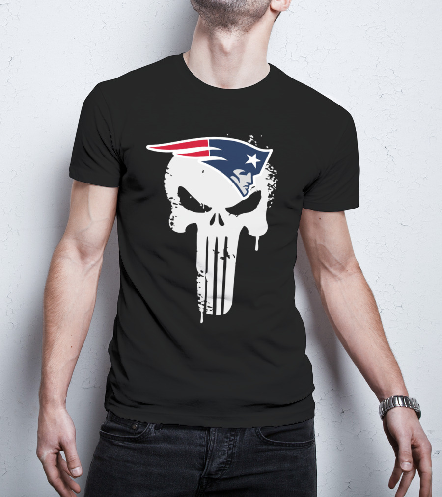 New England Patriots Punisher Skull T-Shirt