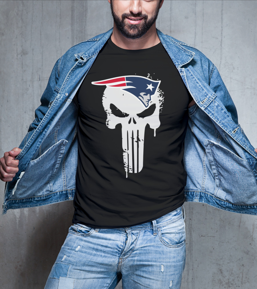 New England Patriots Punisher Skull T-Shirt