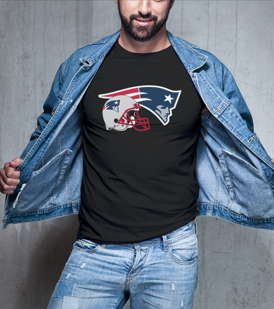New England Patriots Helmet And Logo Patriots Football Team T-Shirt