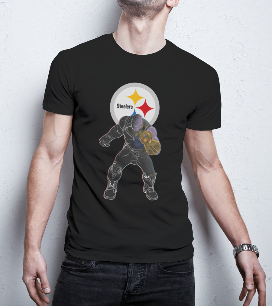 Steelers Nfl Team With Infinity Gauntlet Comic Crossover T-Shirt
