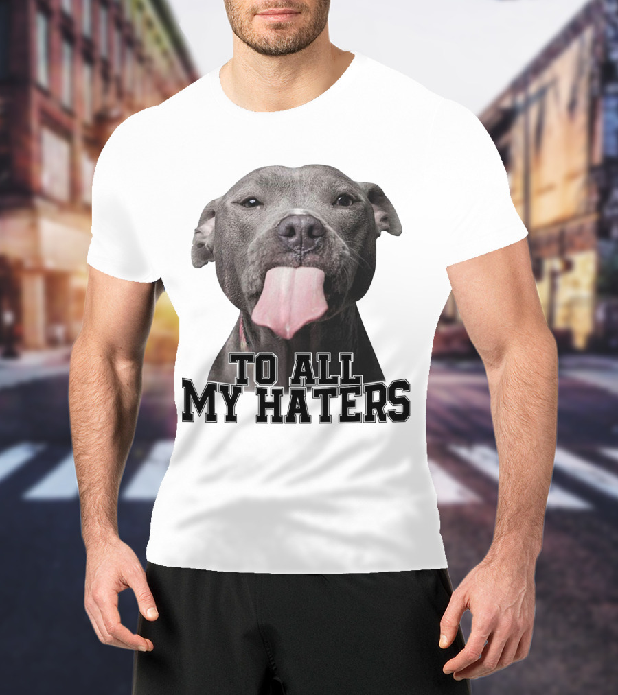 Pitbull To All My Haters Playful Expression T-Shirt