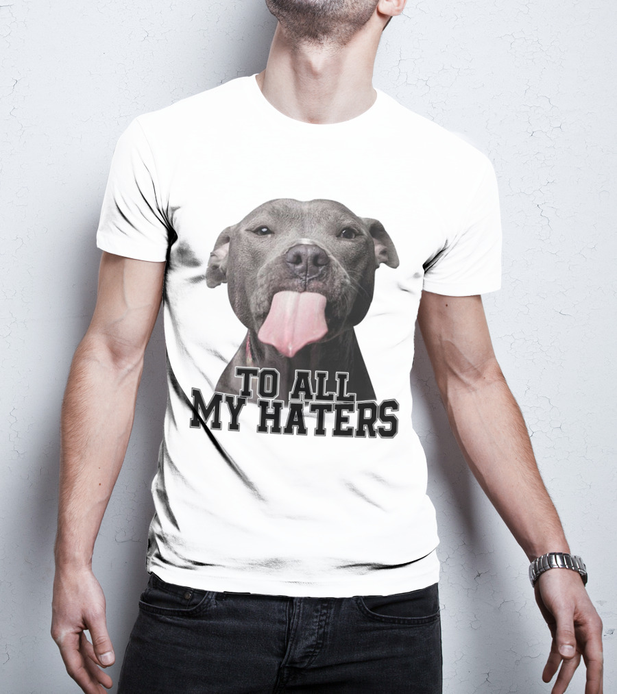 Pitbull To All My Haters Playful Expression T-Shirt