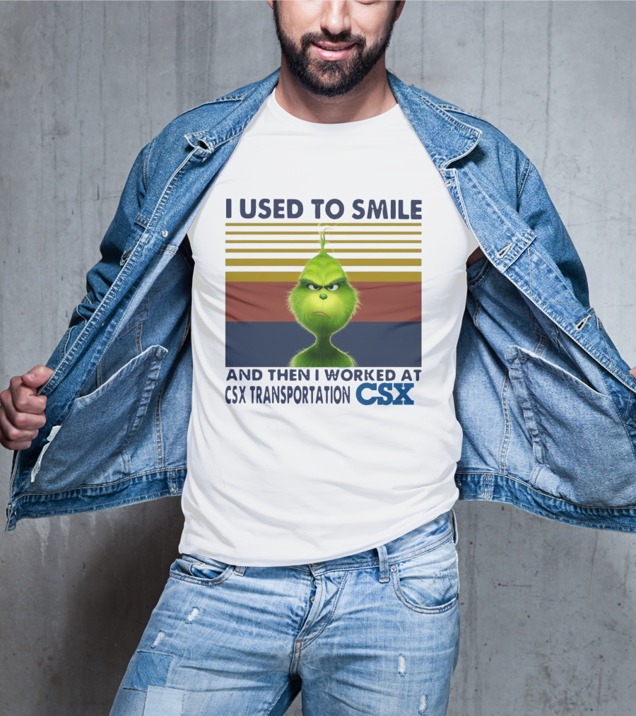 Vintage Grinch I Used To Smile And Then I Worked At CSX Transportation T-Shirt