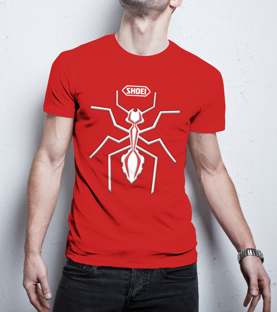 Shoei Logo Red With White Spider Outline T-Shirt