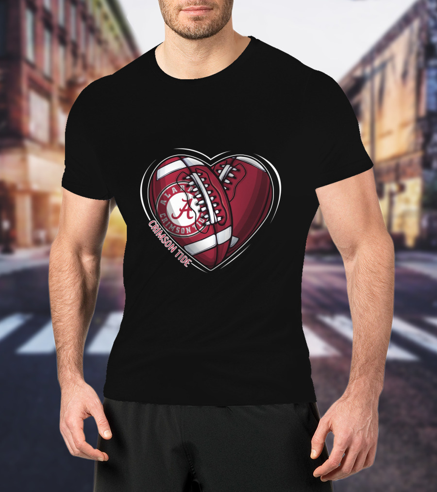 Alabama Crimson Tide Football Heart NCAA T-Shirt