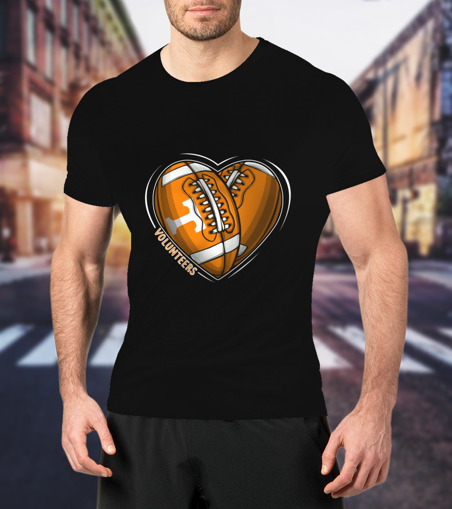 Volunteers Heart-Shaped Football NCAA Tennessee T-Shirt