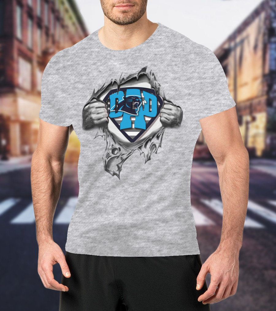 Superdad Panthers Logo Ripped Shield T-Shirt