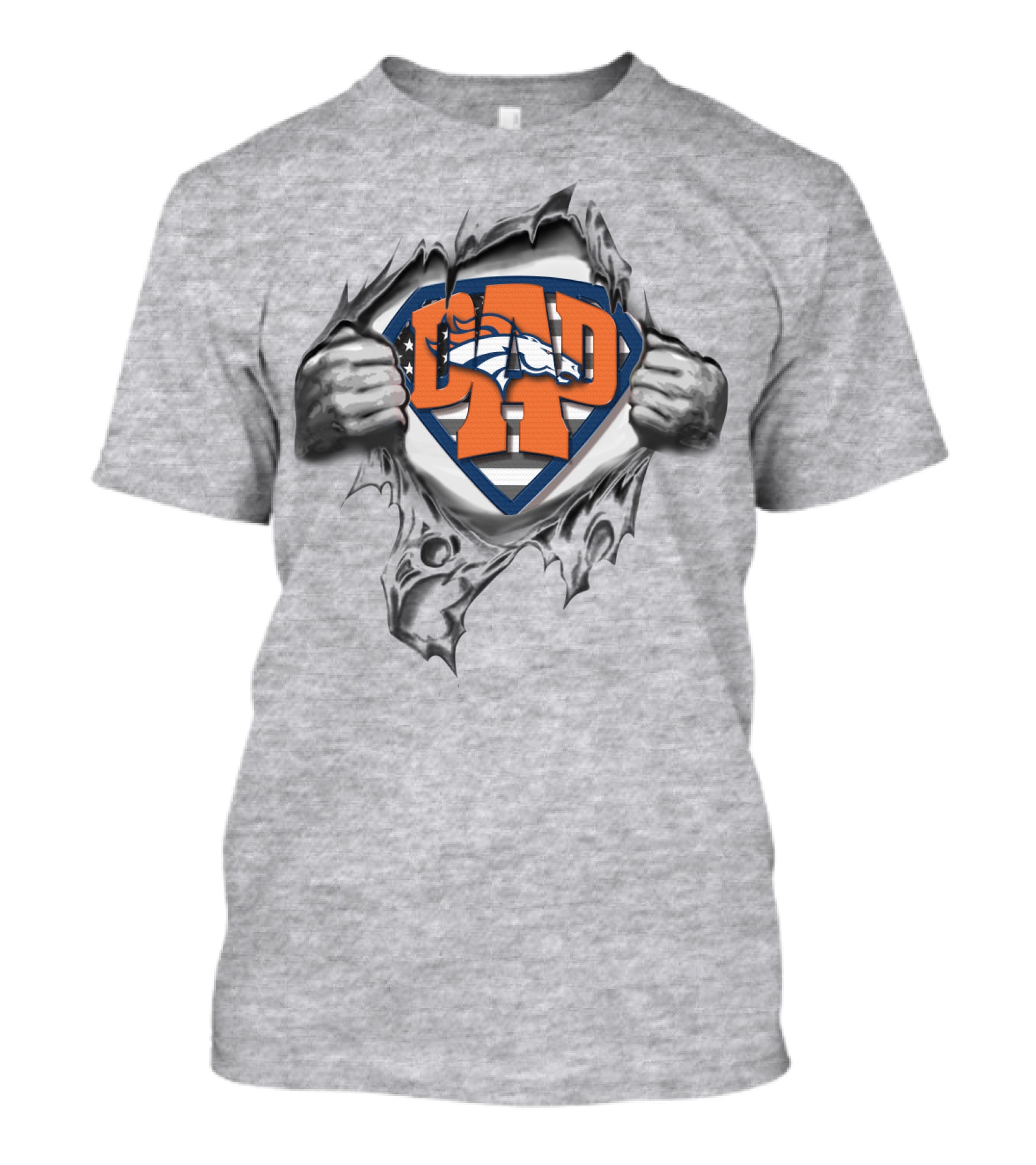 Denver Broncos Superdad Hero Fan Emblem T-Shirt