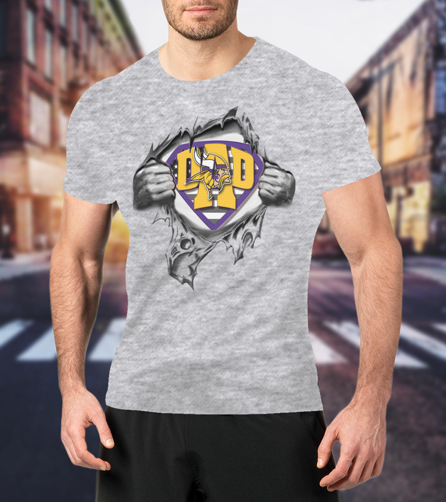 Superdad Minnesota Vikings Dad Emblem With Viking T-Shirt