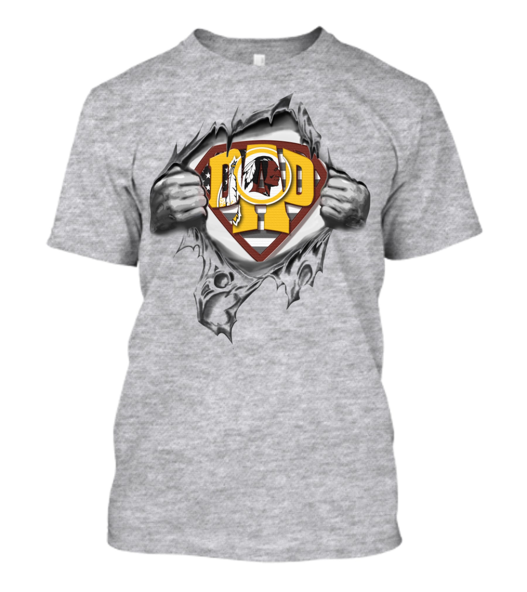 Superdad Washington Redskins Logo Tear Strip T-Shirt