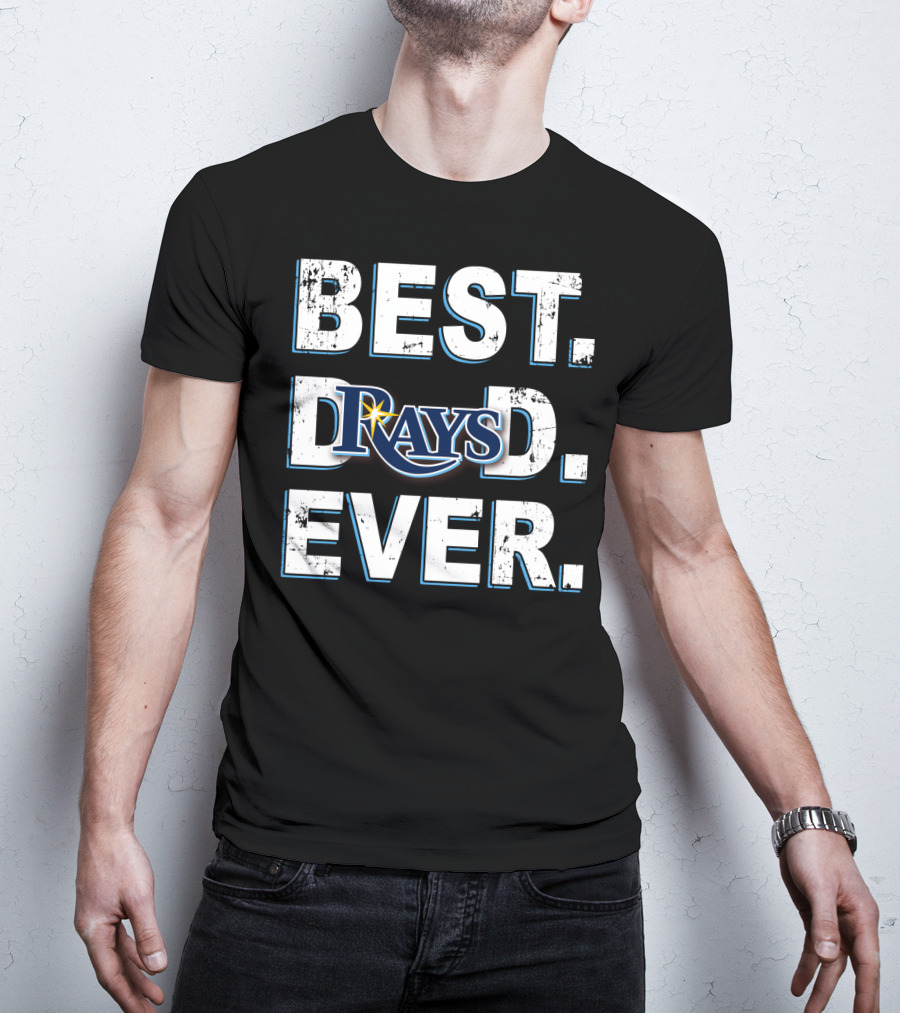 Best Dad Ever Rays Baseball Fan T-Shirt