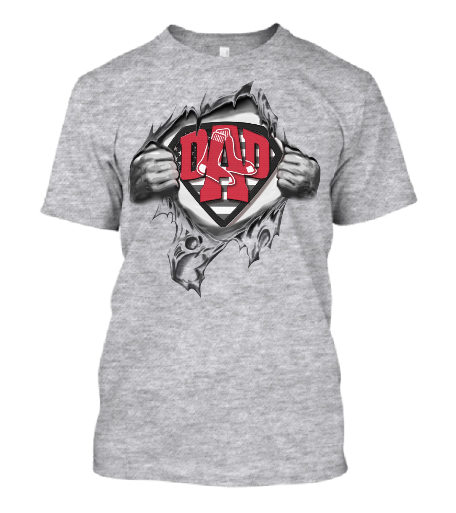 SUPERDAD Boston Red Sox Dad Logo Hero Fan T-Shirt