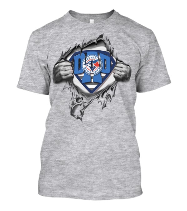 SUPERDAD Toronto Blue Jays Logo Superman Style Tear Open T-Shirt