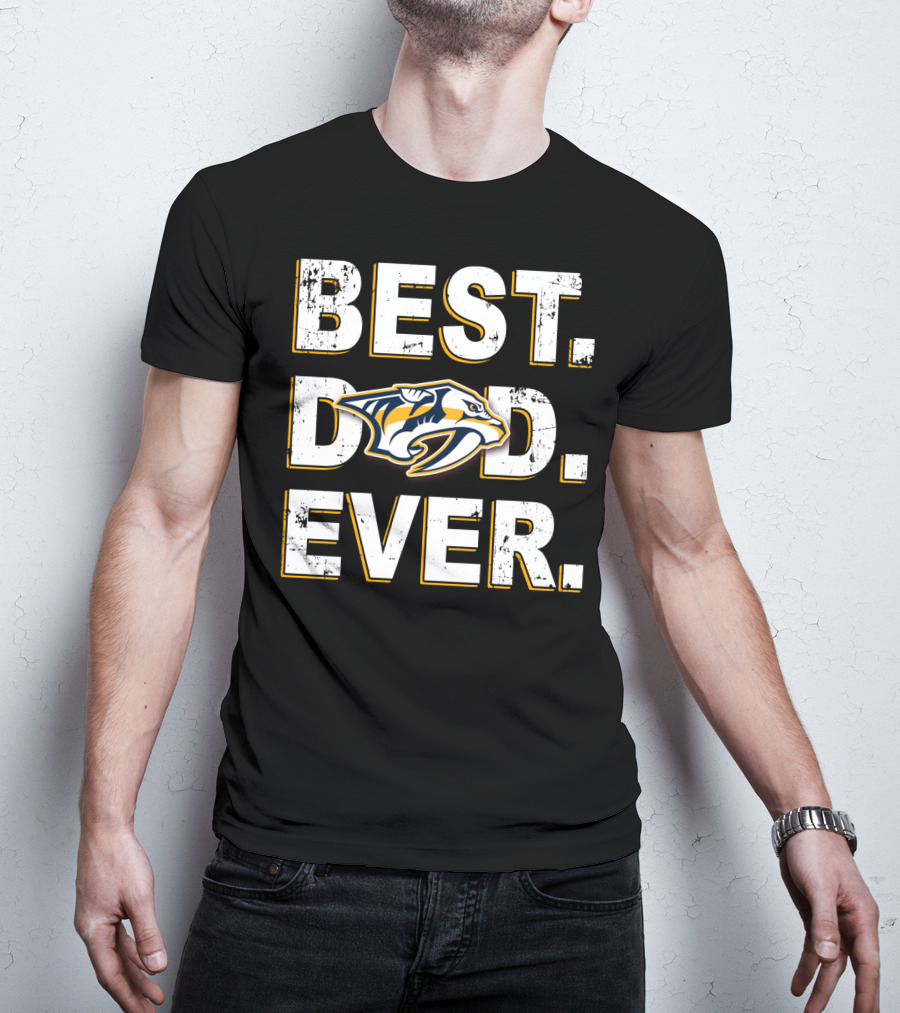 Best Dad Ever Nashville Predators Fan Gear T-Shirt