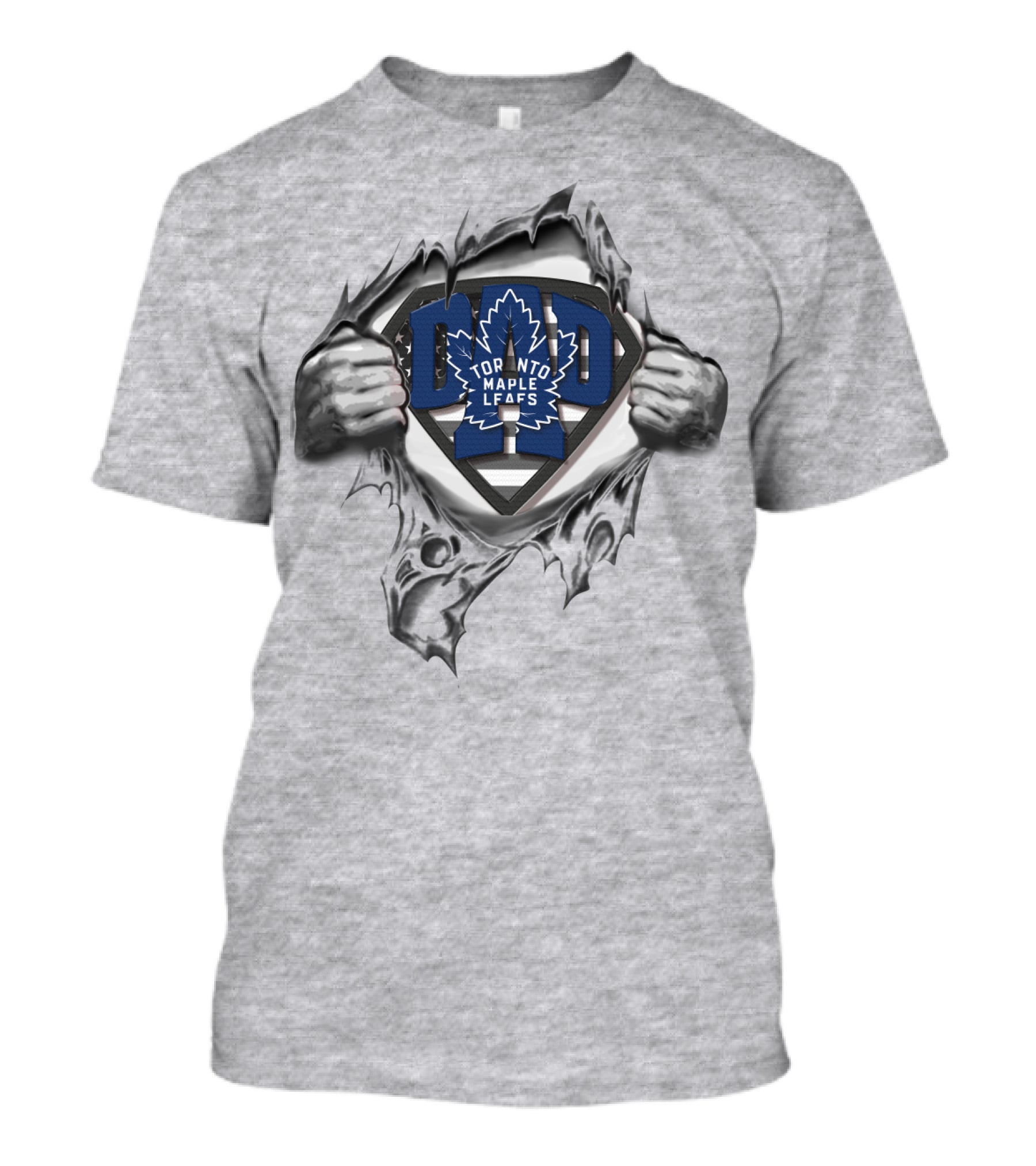 SUPERDAD Toronto Maple Leafs Dad Logo Emblem Tear Open Chest T-Shirt
