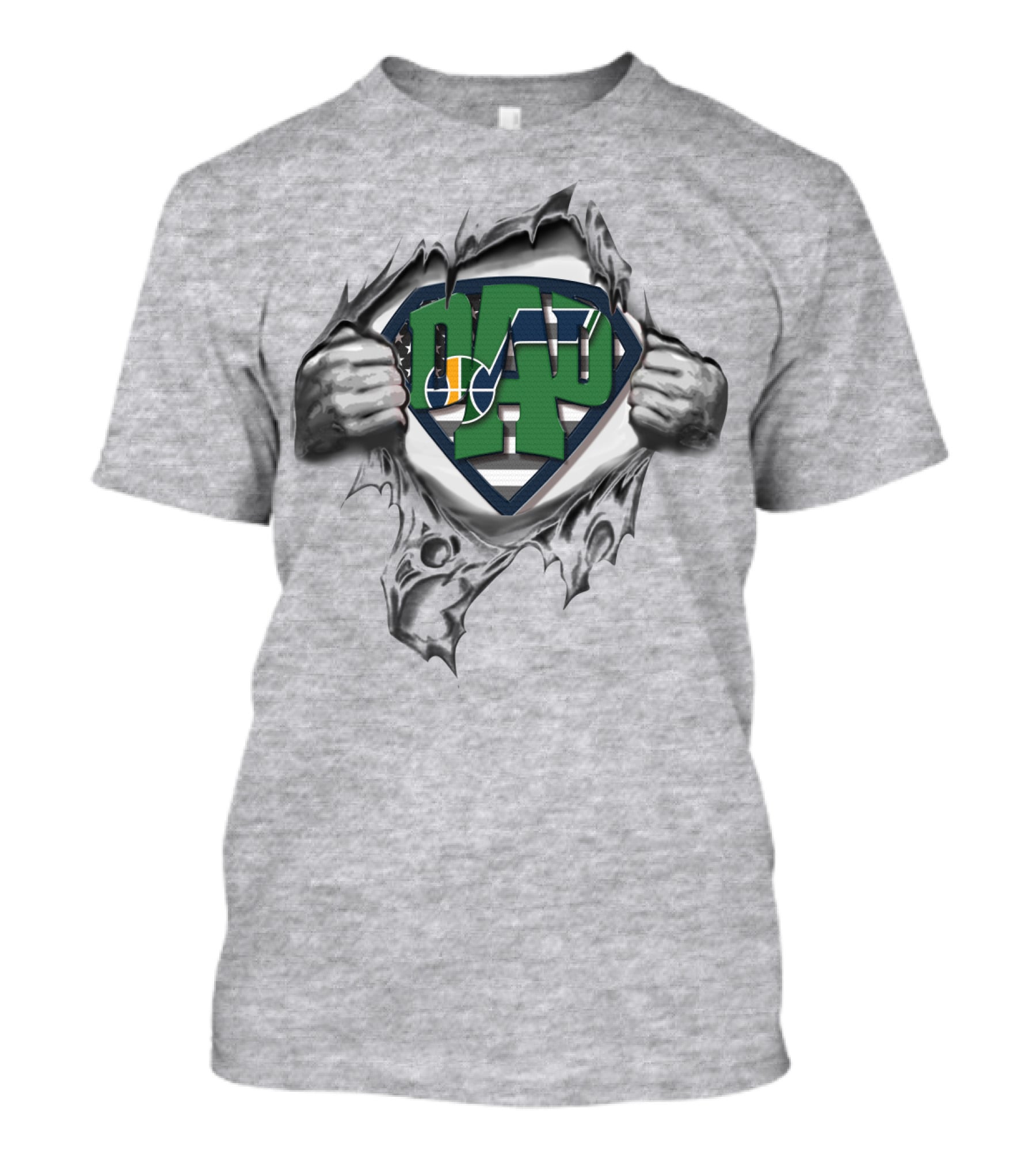 Super Dad Utah Jazz Basketball Hero Logo Fan T-Shirt