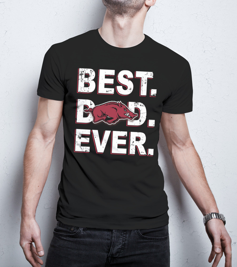Best Dad Ever Arkansas Razorbacks T-Shirt