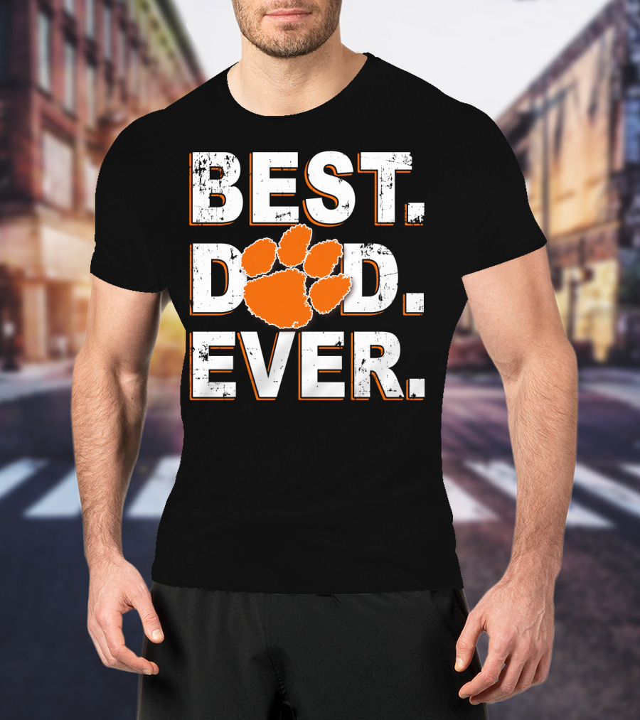 Best Dad Ever Clemson Tigers Paw T-Shirt