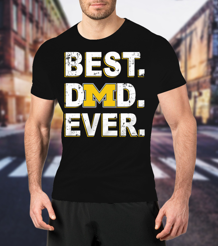 Best Dad Ever Michigan M Logo Wolverines T-Shirt