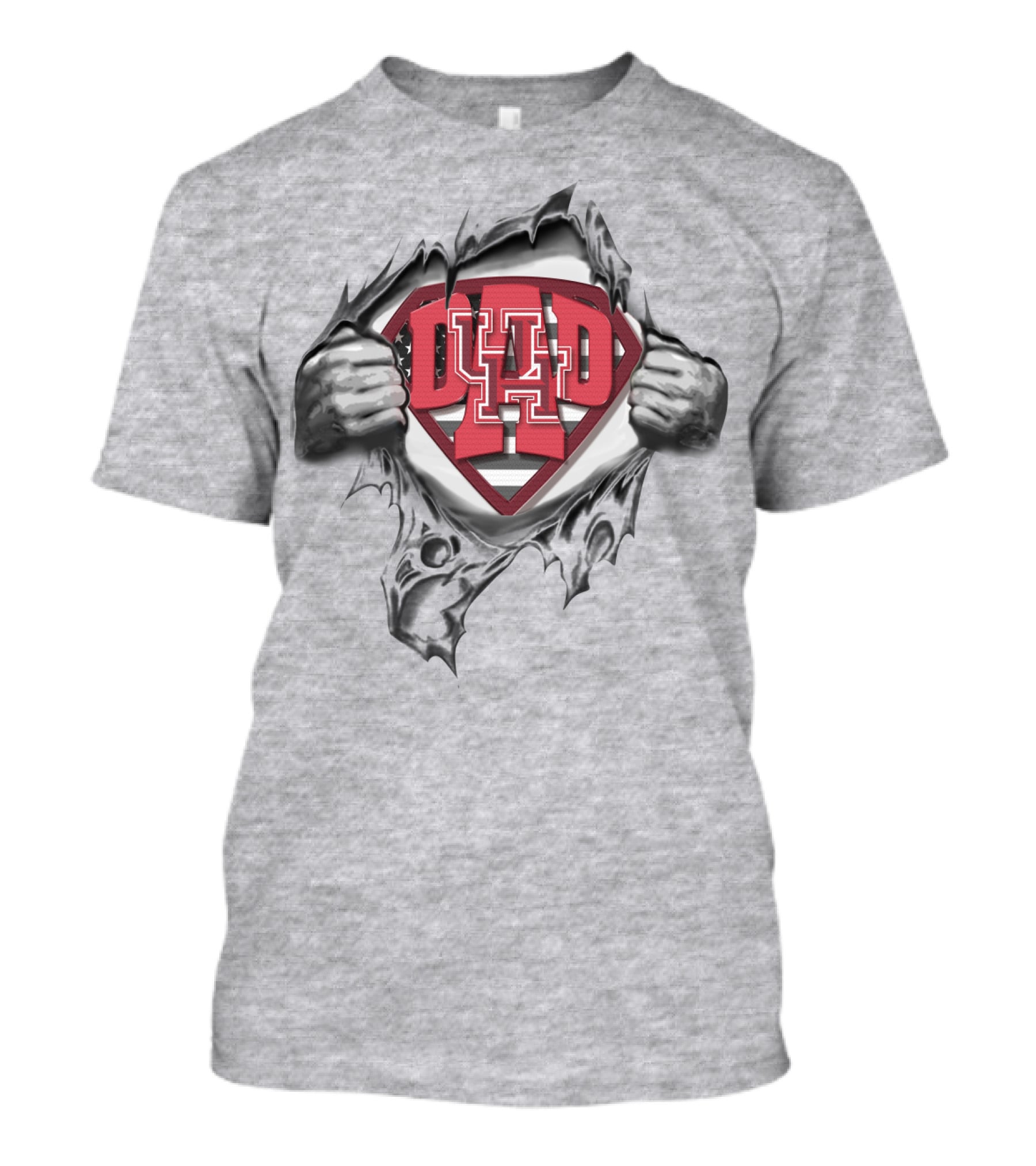 SUPERDAD U Of H Houston Cougars Football Fan Dad T-Shirt