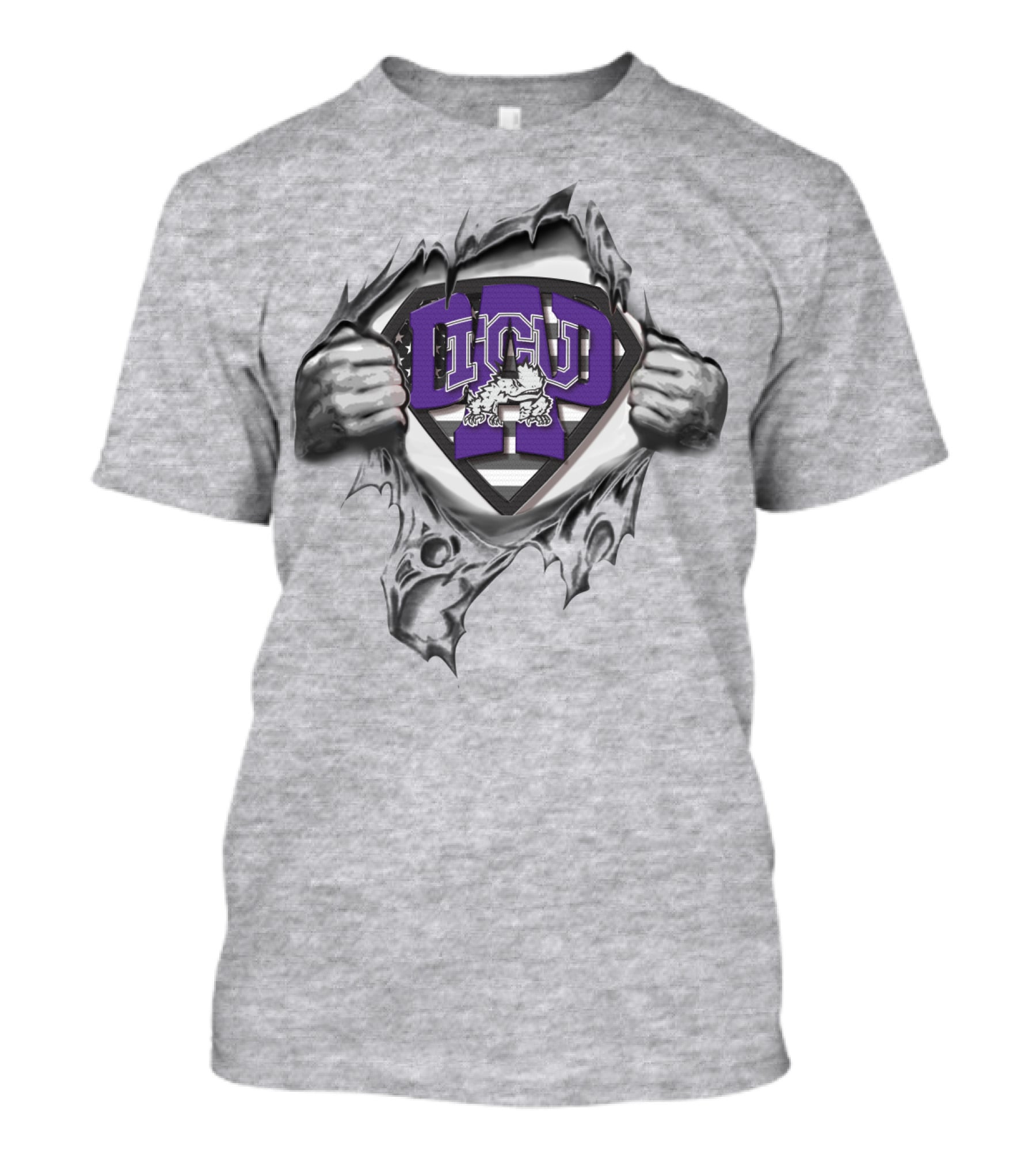 Superdad Tcu Horned Frogs Logo Superman T-Shirt