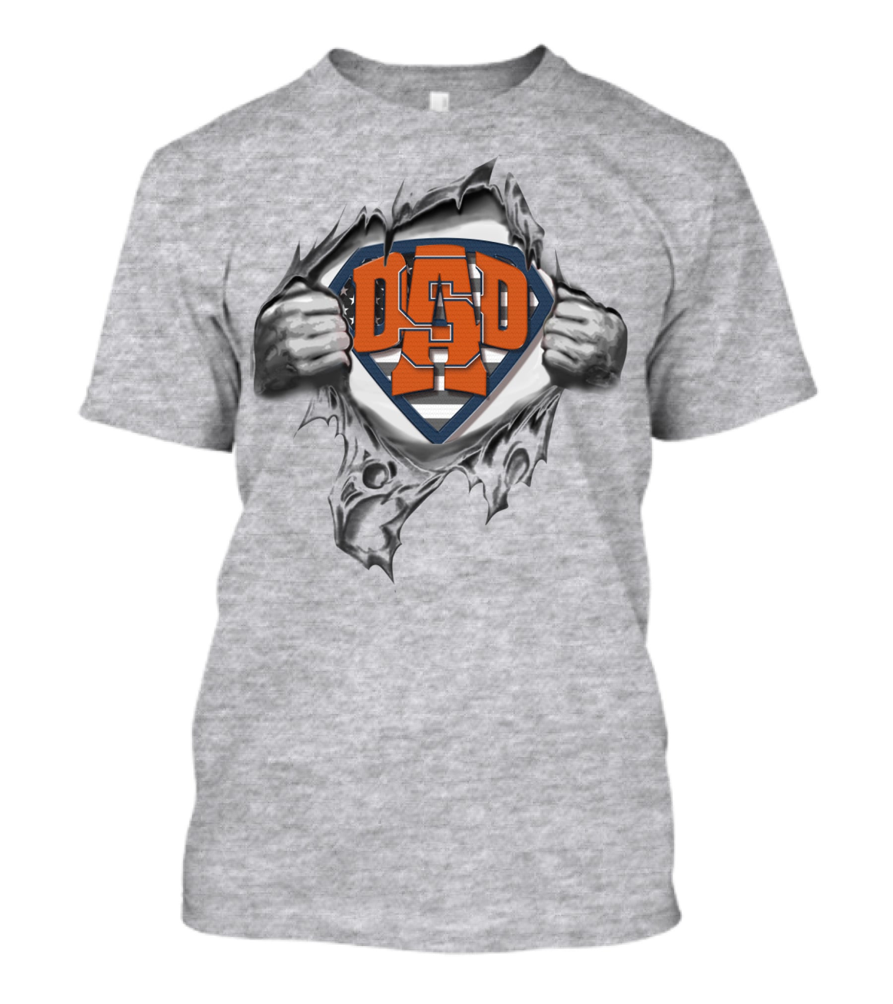 Superdad Dad Syracuse Orange S Logo Torn Chest T-Shirt