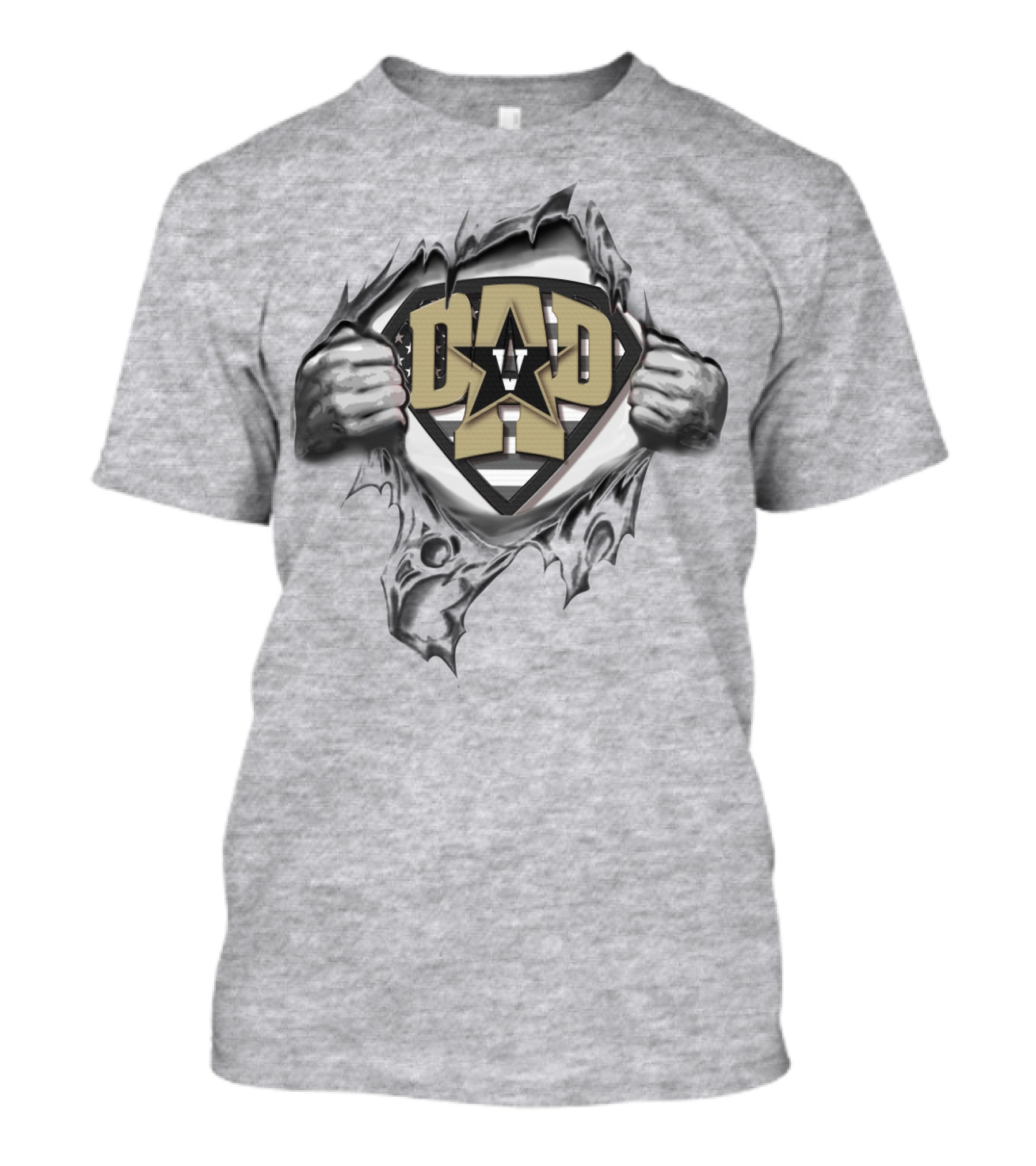 Superdad Dad Vanderbilt Commodores Star Logo 3D Effect T-Shirt
