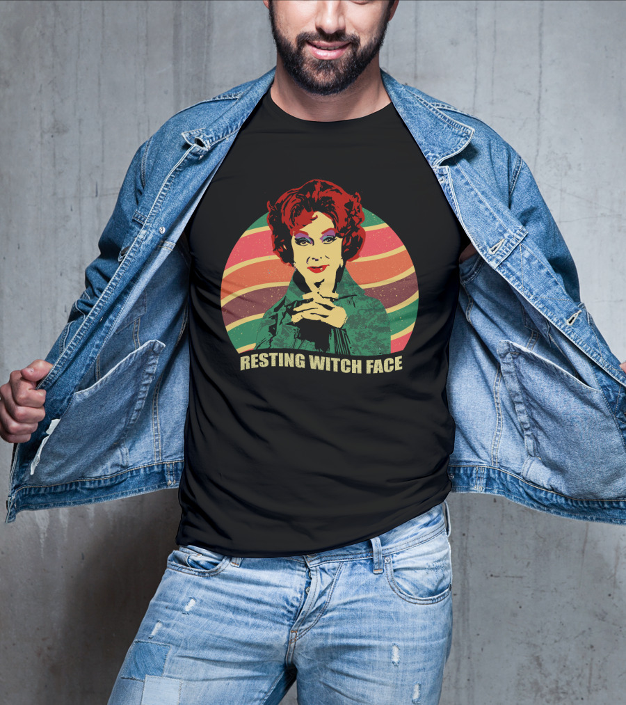 Agnes Moorehead Bewitched Colorful Retro Resting Witch Face T-Shirt