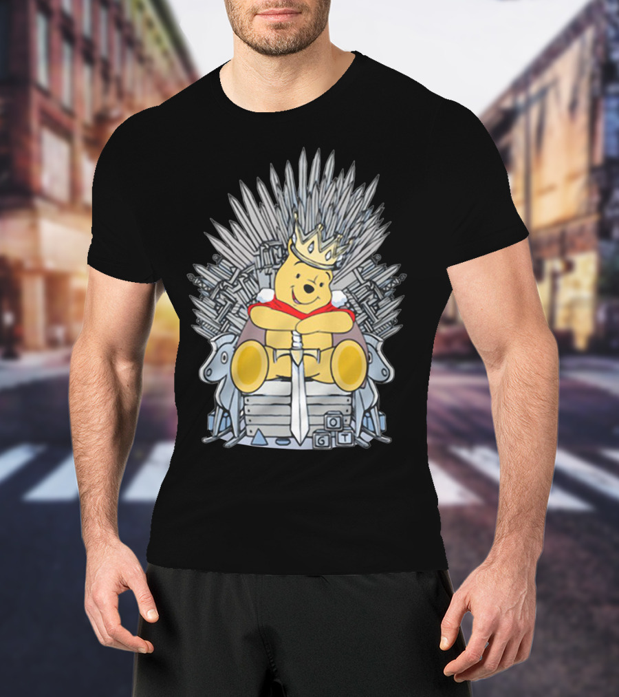 Game Of Thrones Pooh Bear King On Iron Throne Crossover T-Shirt