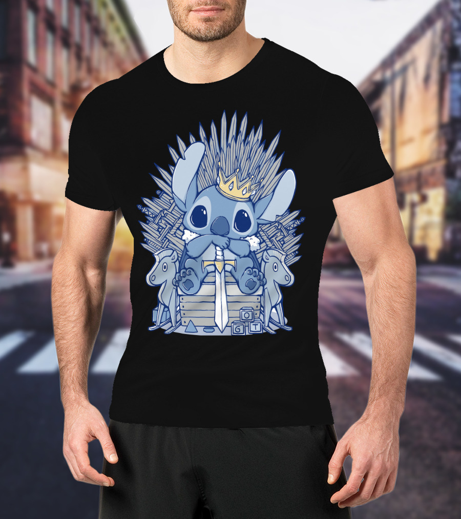 Stitch Iron Throne Crown Sword Game Of Thrones Style T-Shirt