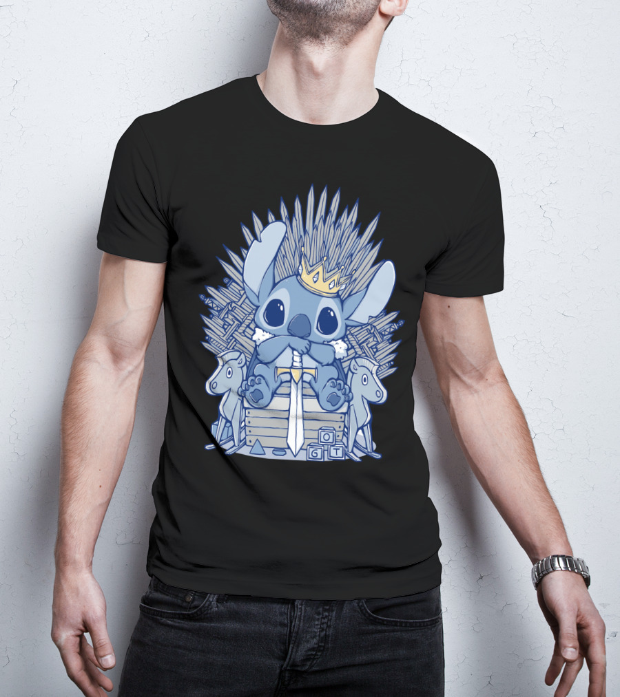 Stitch Iron Throne Crown Sword Game Of Thrones Style T-Shirt