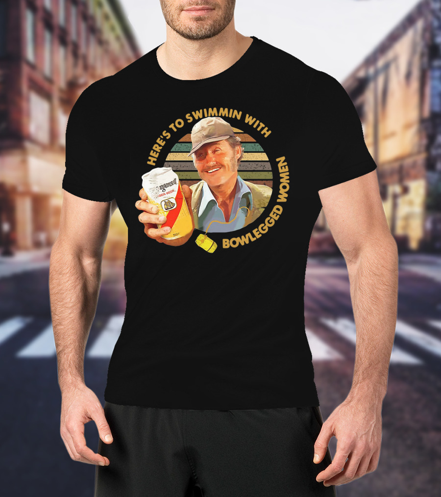 Quint Jaws Here’s To Swimmin With Bowlegged Women Vintage Beer Scene T-Shirt