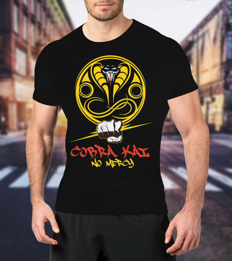 Cobra Kai No Mercy Karate Logo Fist Punch T-Shirt